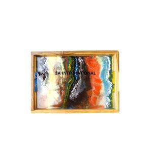 Hôtel Restaurants Traiteur Service Rectangulaire Émail Finition Plateau Ustensiles De Cuisine Utilisation Chocolat Serveur Plateaux En Bois Dessert - Product Image 1