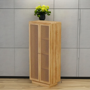 ตู้เสื้อผ้าทรงสูงดีไซน์ทันสมัยทำจากไม้สักเนื้อแข็งสำหรับห้องนอนสไตล์มินิมอลเฟอร์นิเจอร์ในบ้าน - Product Image 1