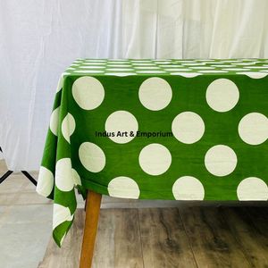 Indian Handmade Eco-Friendly Floral Cotton <b>Table</b> <b>Cover</b> with Customizable Options for Weddings - Product Image 2
