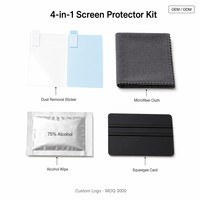 Autocollant anti-poussière multifonction en PVC personnalisé, chiffon anti-poussière, sac à alcool, grattoir, tablette, film de protection pour écran de téléphone portable, shopping