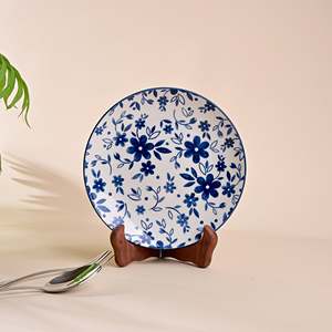Bluebell Oriental Design Set of 2 Porcelain Quarter <b>Plates</b> 7.8 Inches <b>Side</b> Tableware for Parties Hotels Crockery Collections - Product Image 5