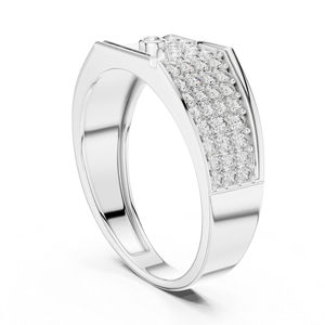 แหวนแต่งงานเพชรทรงกลมสีเหลืองทอง 14K สำหรับผู้หญิง |   เพชรที่เพาะเลี้ยงใหม่ - Product Image 3