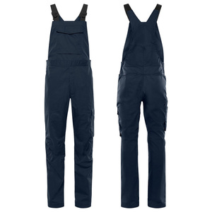 Costume industriel de bavoir global respirant personnalisable bleu foncé pour les pantalons de travail d'été de sécurité des travailleurs de la construction - Product Image 5
