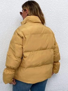 Veste matelassée pour femme hiver chaud conception personnalisée légère couleur unie veste à bulles pour femme - Product Image 2