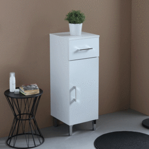 Ravenna White Floor-Standing Bathroom <b>Vanity</b> Unit <b>with</b> Doors and <b>Drawer</b> Elegant Bathroom Sets - Product Image 1