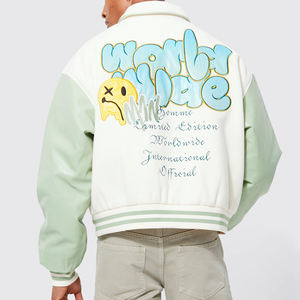 Veste de baseball varsity en cuir avec manches en cuir, broderie personnalisée, haute qualité, fabricant OEM, MOQ faible - Product Image 6