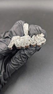 จี้เพชรโมอิสซาไนต์ VVS ประดับเพชรระยิบระยับแบบ Iced Out ตัวอักษรสั่งทำพิเศษ เงินแท้ 925 สไตล์ฮิปฮอปสุดหรู - Product Image 2