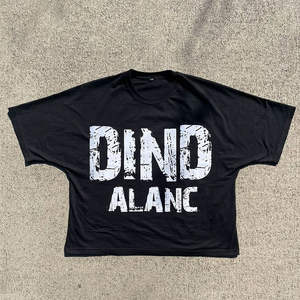 100% algodón, camiseta para hombre, ajuste holgado, estampado Diseño personalizado Camisetas de algodón de peso pesado para hombre Cuello redondo Oversize Boxy - Product Image 2