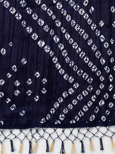 Dupatta de Mezcla de Seda Chinon de Secado Rápido para Mujer, Estilo Indio y Pakistaní (D02-Azul) - Product Image 5