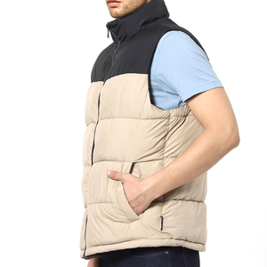 Otoño nuevas prendas de vestir deportivas sin mangas chaquetas acolchadas para hombres bolsillos soldados de dos tonos cremallera soporte de etiqueta privada para invierno - Product Image 3