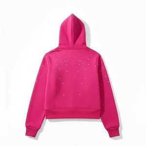 Sudadera con Capucha de Gran Tamaño, Estilo Vintage, con Pedrería, para Hombre y Mujer, Personalizada por Fabricantes de Ropa - Product Image 4