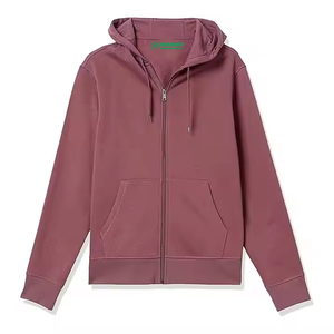 Sweat à capuche zippé unisexe léger en polaire personnalisé OEM, chaud et doux pour le froid, anti-rétrécissement, avec impression de logo personnalisé, technique de teinture unie - Product Image 3