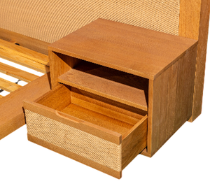 Table de chevet en bois de chêne au design moderne, élégante et écologique avec peinture PU, couleur naturelle, avec rangement pour la chambre à coucher et la maison - Product Image 1