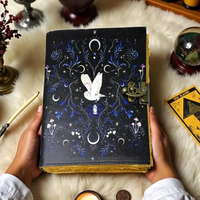 Carnet Grimoire à Couverture Rigide en Cuir Imprimé Hibou, Livre de Sortilèges Classique sur les Ombres, Sorcellerie Religieuse, Horreur, Wicca, Paganisme, Gothique