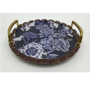 Bandeja para servir de la mejor forma de madera de alta calidad con acabado esmaltado para bodas y hoteles bandeja para servir comida hecha a mano a granel - Product Image 3