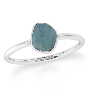 Bague en argent sterling 925 faite à la main sertissage aigue-marine bague en pierres précieuses brutes bijoux fantaisie à la mode bague à la mode pour unisexe. - Product Image 1