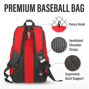 Mochila de Béisbol y Sóftbol Personalizada, Resistente al Agua, Unisex, Juvenil, Deportiva, con Cierre y Bordado - Product Image 3