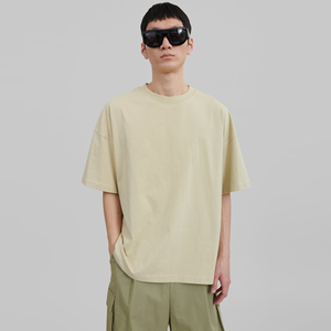 เสื้อยืดฮิปฮอปบ็อกซี่แบบลำลองสำหรับผู้ชายเสื้อคอตตอนสีดำแบบกำหนดเองปก100% ผ้าหนาสำหรับฤดูร้อนขายส่ง - Product Image 3