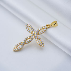 Croix conception religieuse cubique Zircon pierre 925 argent charme bijoux fins en gros bijoux artisanaux - Product Image 4