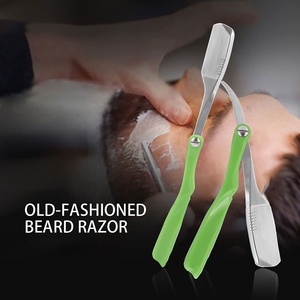 Rasoirs de barbier pliants en acier inoxydable pour hommes, à lame droite, avec manche en plastique, vente en gros - Product Image 4