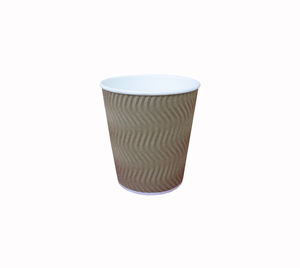 Taza de café Kraft S de pared ondulada de la UE de 8oz respetuosa con el medio ambiente, taza de papel de pared ondulada desechable para bebidas, café artesanal, Filipinas - Product Image 1