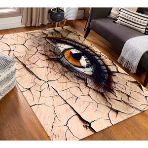 Alfombra de Chenilla con Diseño de Ojo Abstracto: Adorno Moderno para Pasillo - Product Image 5