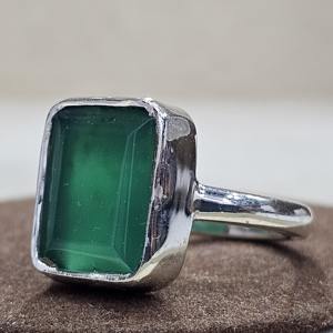 Bague fine en argent sterling 925 Excellente qualité Designer fait à la main Unique Classique Dernière pierre précieuse Onyx vert naturel à la mode - Product Image 5
