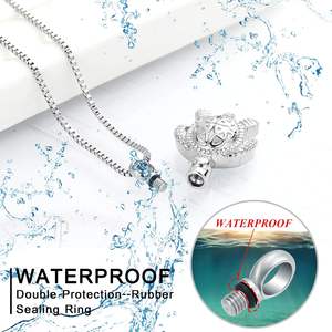 Collar de urna de joyería de cremación de tortuga marina personalizado de plata para cenizas, colgante de urna conmemorativa de recuerdo funerario de tortuga para tamaño humano - Product Image 4