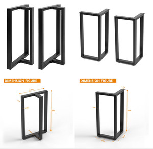 Decoración Patas de mesa de acero negro dorado X Base de mesa de comedor de café ajustable de hierro fundido Patas de metal de hierro forjado para mesa - Product Image 2