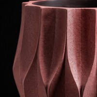Pot de fleurs en ciment géométrique à facettes moderne avec trou de drainage pour l'affichage de plantes d'intérieur