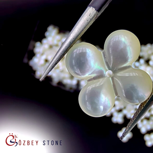 Wholesale 8x8 to <b>14x14</b> Flower Shape Cabochon With Hole Mother of Pearl MoP for Jewellery Making for Women - Product Image 1