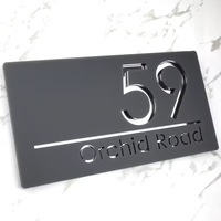 Panneau personnalisé en métal acrylique avec numéro de maison Affichage personnalisé de porte de plaque signalétique de rue d'adresse de bureau pour le logo d'entreprise d'entreprise