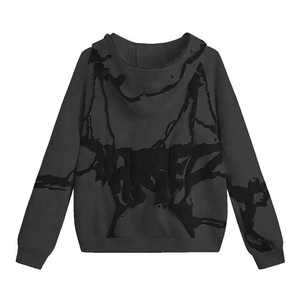 Venta directa de fábrica Sudaderas con capucha de impresión de hojaldre Nueva llegada Ropa al aire libre Sudaderas con capucha de impresión de hojaldre de color liso - Product Image 6