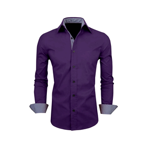 100% cotton nam ăn mặc áo sơ mi tùy chỉnh in logo văn phòng chính thức phong cách giản dị đứng lên cổ áo dài tay áo chống nhăn thực hiện - Product Image 2