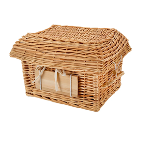 Vente en gros d'urne en rotin rectangulaire écologique Joli style de crémation Cendres d'animaux de compagnie Mémorial Vietnam Fournitures funéraires directes d'usine - Product Image 1