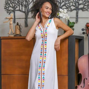 Robes occidentales ethniques pour femmes, sans manches, Sexy, broderie, mode d'été, vêtements de styliste, tenue décontractée - Product Image 2