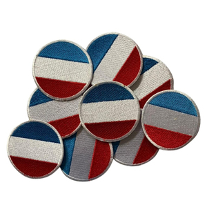 Manufacturer Embroidery Patches Heat <b>Press</b> On Iron On Embroidered Flag Patches Factory Low Moq Custom embroidery Patch - Product Image 4