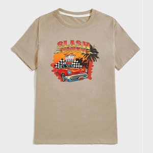 T-shirts pour hommes 100% coton de haute qualité impression de logo personnalisé tissu tricoté léger surdimensionné mode masculine élégante - Product Image 1