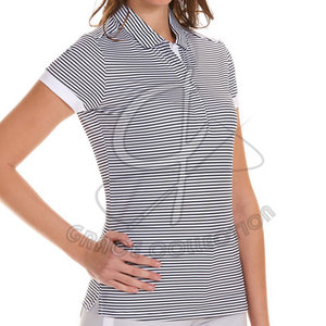 Camisetas de polo con botones sostenibles para mujer para ropa de calle de verano, parches personalizados, patrón sólido hecho en Pakistán - Product Image 2