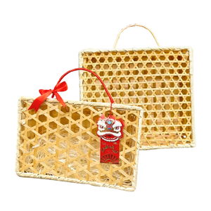 PANIERS décoratifs en BAMBOU tissé forme de valise pour cadeaux et souvenirs cadeau d'invité de mariage panier de Pâques cadeaux d'affaires - Product Image 1