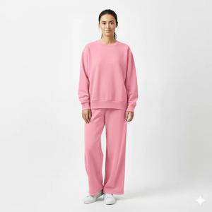 Ensemble sweat-shirt et pantalon de survêtement décontracté et confortable pour femme, en molleton doux et respirant, écologique, service OEM - Product Image 5