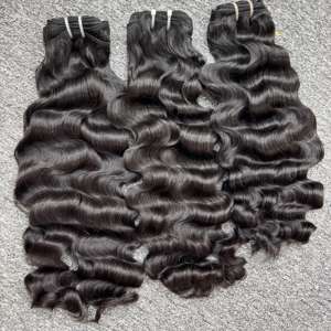 Venta al por mayor 100% Extensiones de cabello tejido ondulado profundo camboyano vietnamita crudo suave sin procesar de alta calidad - Product Image 1