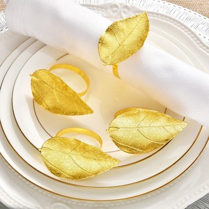 Anillo para Servilletas con Forma de Hoja Dorada, Ideal para Decoración de Mesa, Bodas, Cenas y Uso Diario, Venta al por Mayor desde India - Product Image 4