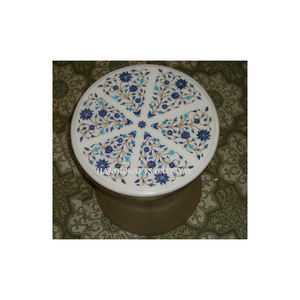 Excellent dessus de table d'incrustation de marbre blanc populaire avec la conception de fleur de surface brillante travail fait à la main qualité fine pour la décoration à la maison - Product Image 1