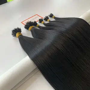 Harga pabrik cincin Nano Super 100% rambut manusia Vietnam, Tautan Nano ekstensi rambut manusia Jet warna hitam Super mewah