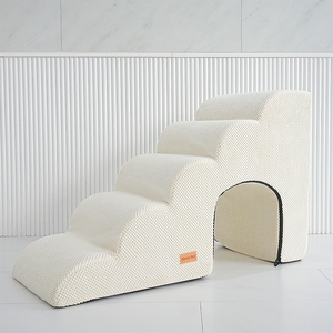 [AllmioPet] 5 <b>Step</b> 3 in 1 Cave Style Indoor Pet Stair Ivory AMP C5 IV Comfortable <b>Dog</b> Cat Puppy Kitten <b>Steps</b> for Home Use - Product Image 3