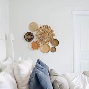 PRECIO BARATO Decoración de cesta de pared de mimbre circular de textura variada, juego extra grande | Artesanías Tienphong - Product Image 2