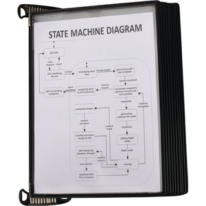 Black Wall Mount for 10 PP Display Panels with <b>A4</b> Tariff <b>Folder</b> for Presentation Products - Product Image 1