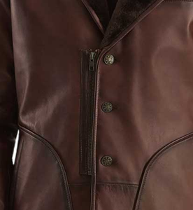 2025 vente en gros mode hommes en cuir de mouton véritable avec fausse doublure en polyester veste en cuir pour hommes vêtements d'hiver veste pour hommes - Product Image 6