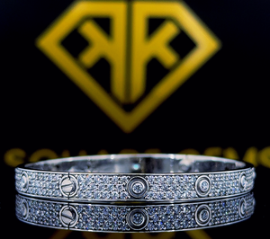 Pulsera de Cadena Cubana de 10 mm Chapada en Oro con Diamantes de Imitación VVS Moissanite para Unisex - Product Image 1